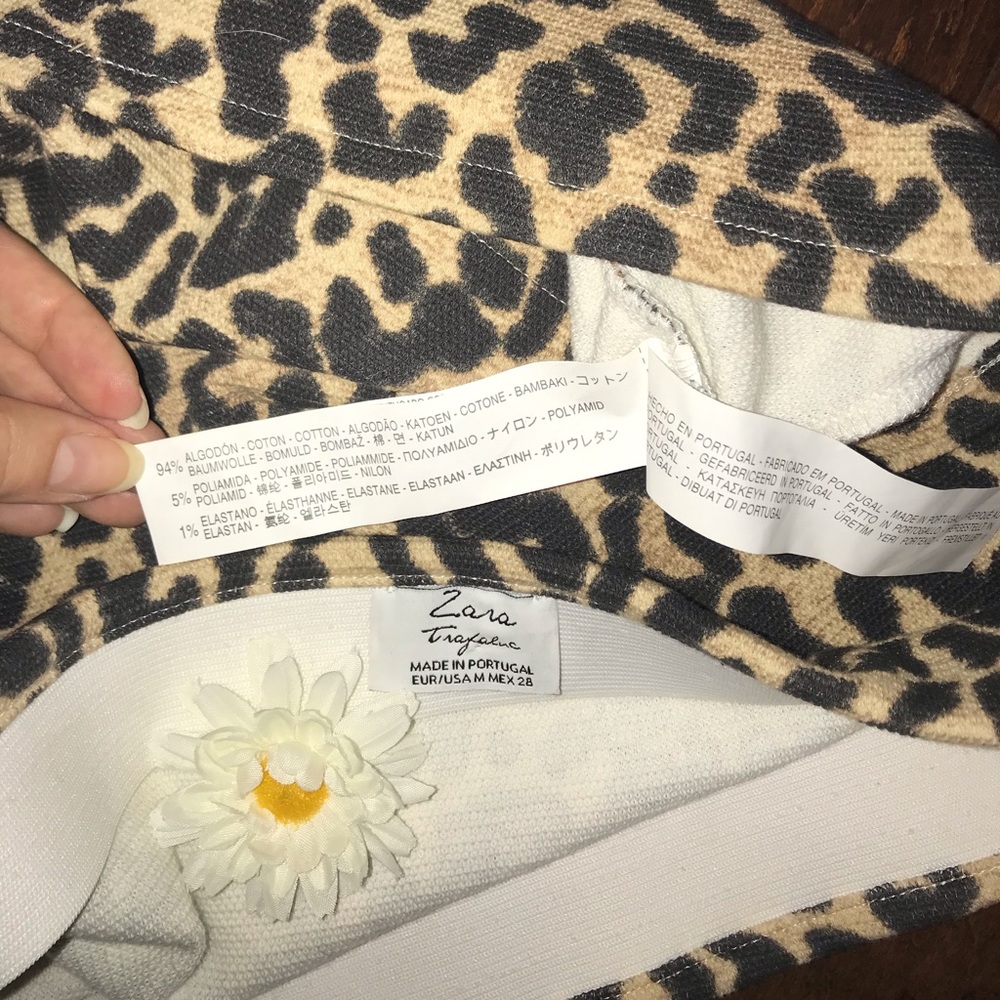 Zara Leopard Cheetah Cotton Mini Skirt - Picture 5 of 7